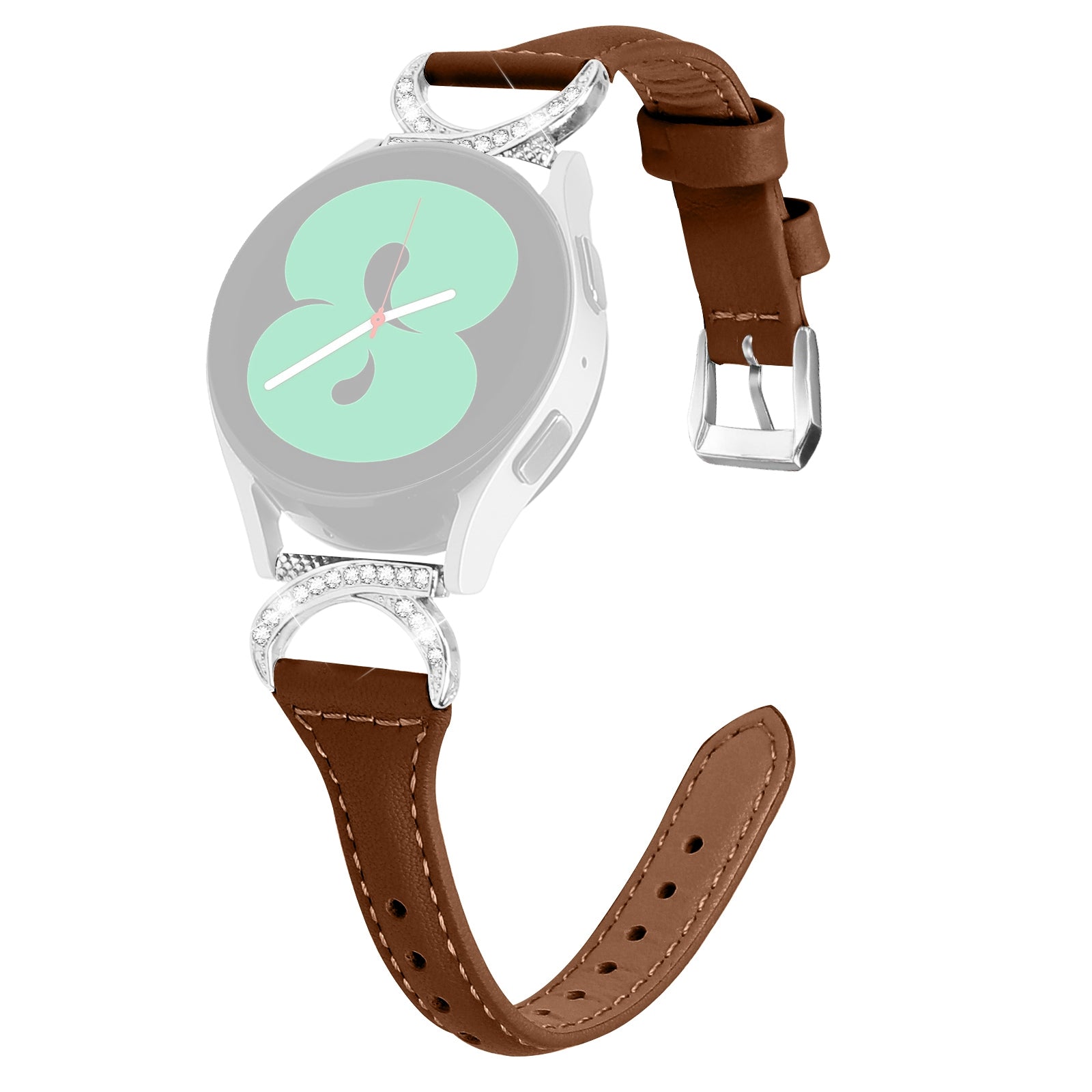 For Samsung Galaxy Watch 3 41mm Watch6 40mm 44mm Watch6 Classic 43mm 47mm Watch 5 40mm 44mm Watch4 40mm 44mm Leather Watch Band 20mm Wrist Strap with Silver Buckle For Samsung Galaxy Watch 3 41mm Watch6 40mm 44mm Watch6 Classic 43mm 47mm Watch 5 40mm 44mm Watch4 40mm 44mm Leather Watch Band 20mm Wrist Strap with Silver Buckle